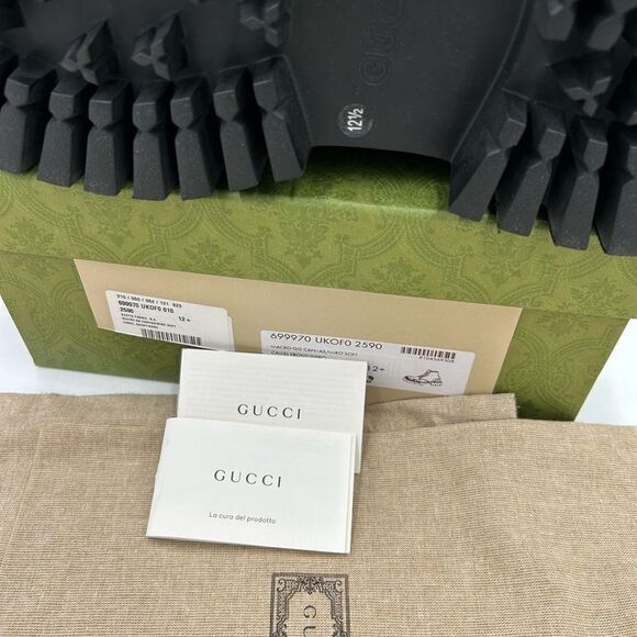 Men’s Gucci maxi GG logo combat boots size 12.5 made in Italy - Picture 7 of 10